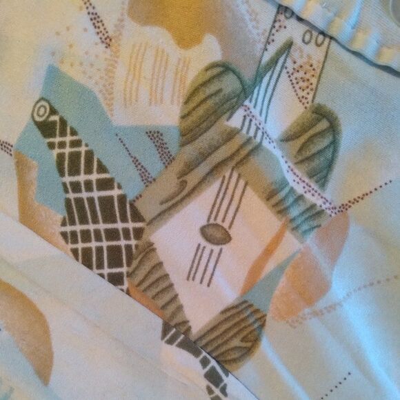 Vintage Cortini Knit Abstract Geometric Polyester Disco Shirt - Picture 4 of 7